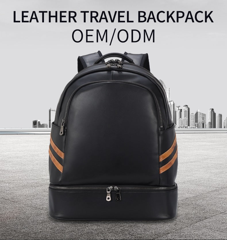 Premium Genuine Cowhide Leather Waterproof Large Capacity Bag Portable Multi-Function Laptop Backpack | 3737