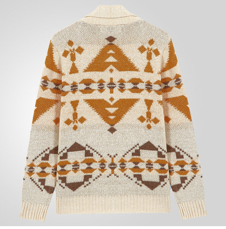 Herren Wind Jacquard Strickpullover Langarm Oberbekleidung Jacke Top | SY0052 