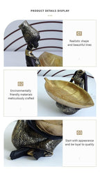 Afrikanischer schwarzer Obstteller, Ornament aus Kunstharz, Heimdekor mit Volkskunstmuster im thailändischen Stil, Schreibtisch-Aufbewahrungsdekoration | RRW040 