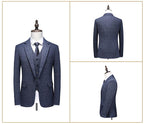 Dreiteiliger Anzug im britischen Stil für Herren, Business Casual, kariert, für Bräutigam und Hochzeitskleid, schmale Anzüge | 6835