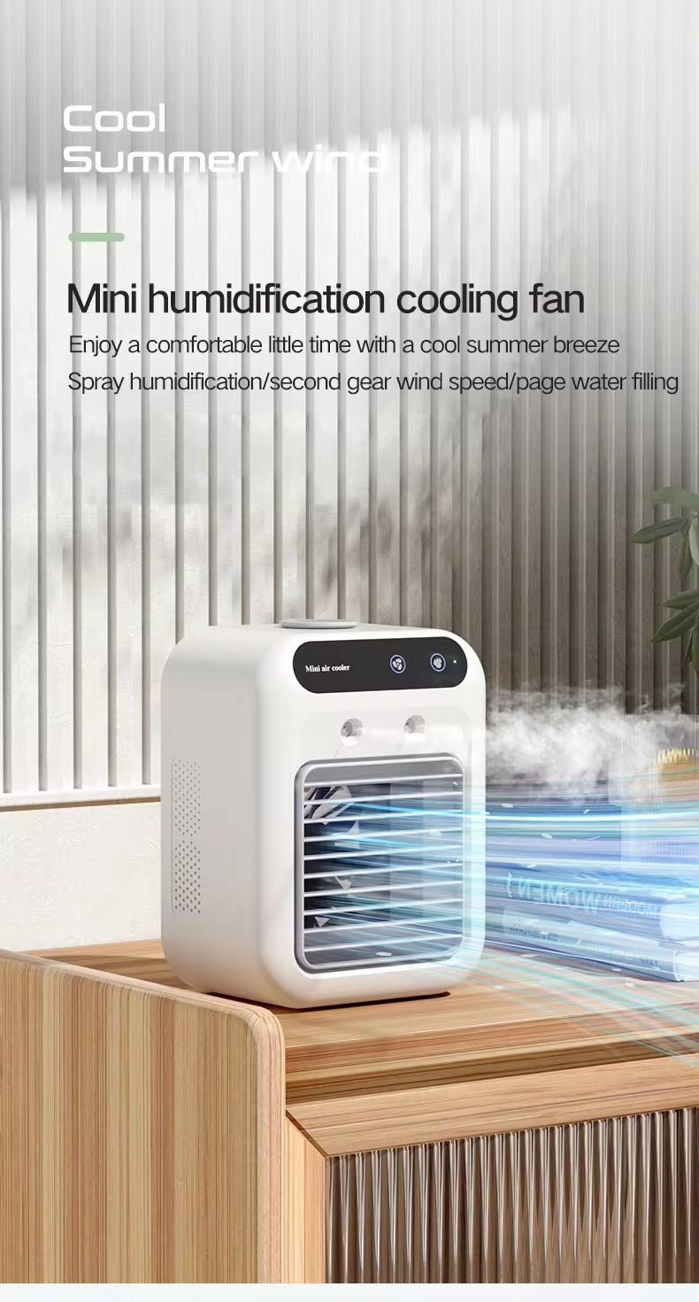 Air Cooler Fan Mini Air Conditioner Fan Humidifier Desk Top Water Cooling Fan | L7