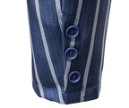 Herren Anzugjacken Blau Gestreift Zwei Knöpfe Party Business Formeller Blazer | 1812 