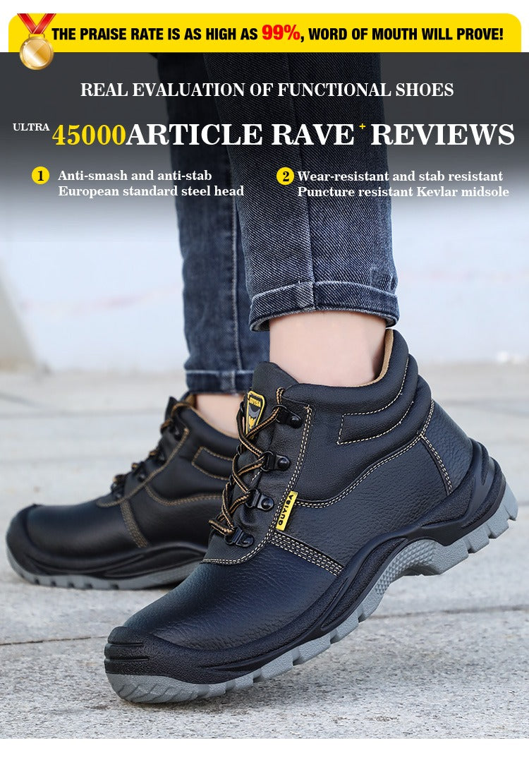 Chaussures de sécurité de travail antidérapantes de haute qualité, bottes de sécurité imperméables en cuir avec embout en acier | 1088 