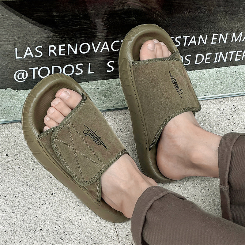Men’s Suede Leather Fisherman Sandals | Outdoor Slide Slippers with Arch Support | Summer Beach Casual Shoes for Men | T98-1