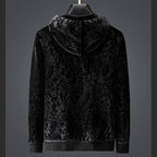 Hochwertiger, warmer, vielseitiger 2-teiliger Sportanzug mit Kapuze aus Samtstoff | 2091 