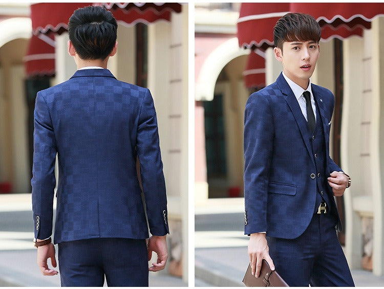 Herren 3-teiliger Anzug Jacke + Weste + Hose Formelle Mode Bräutigam Hochzeit Party Kleid Smoking Anzüge 