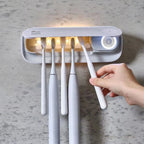 UVC-Zahnbürstensterilisator, wandmontierter Familienhalter mit USB-Ladefunktion und Ventilatortrocknung | SR-M4 