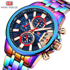 Herren Edelstahl Uhren Chronograph Uhr Luxus Leuchtende Quarz Armbanduhr | MF0352G 