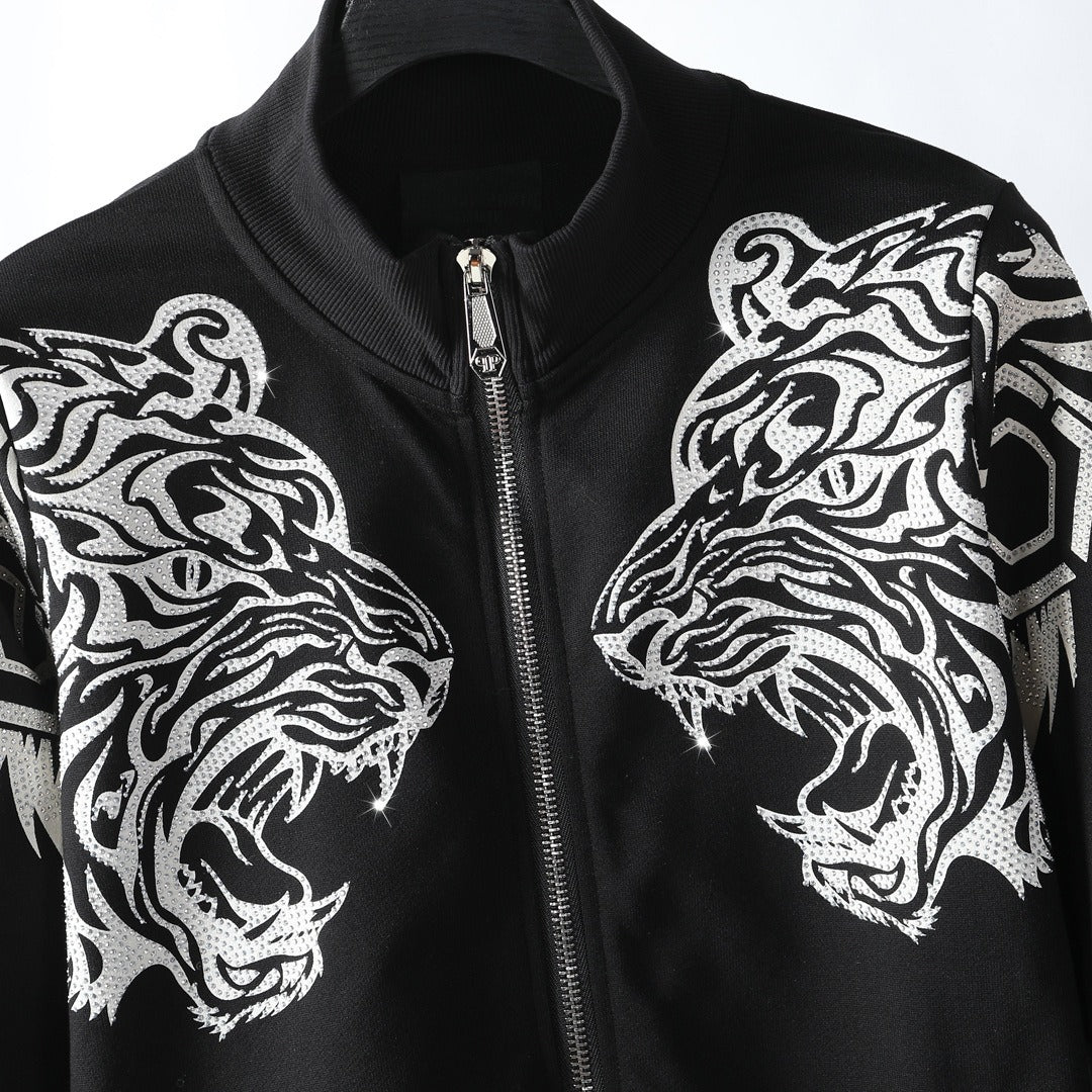 Herren Winter Stehkragen Freizeitanzug Reißverschluss Trendy Hot Diamond 3D Modeanzug | 895 