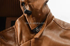 Herren-Lederjacke in mittlerer Länge, Jugend-Windjacke aus PU-Leder | XT1045 