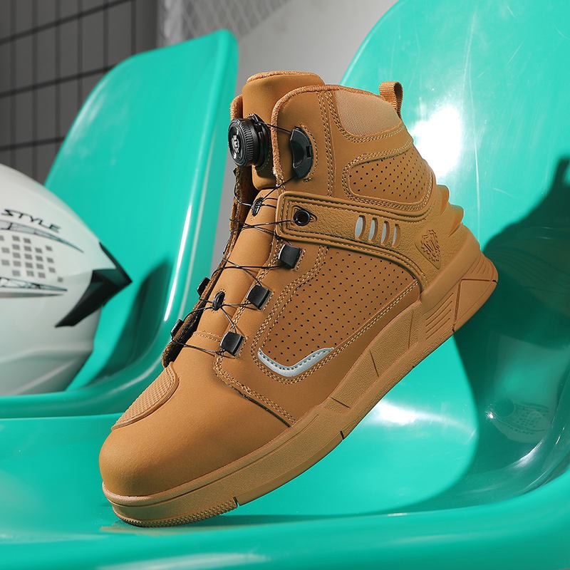 Atmungsaktive Motorradstiefel aus Leder, sturzsichere Straßenrenn- und Parkour-Reitschuhe | 229 