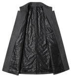 Klassischer Wollmantel für Herren, dicker, mittellanger Trenchcoat aus hochwertiger Wolle und Mischgewebe | 2811 