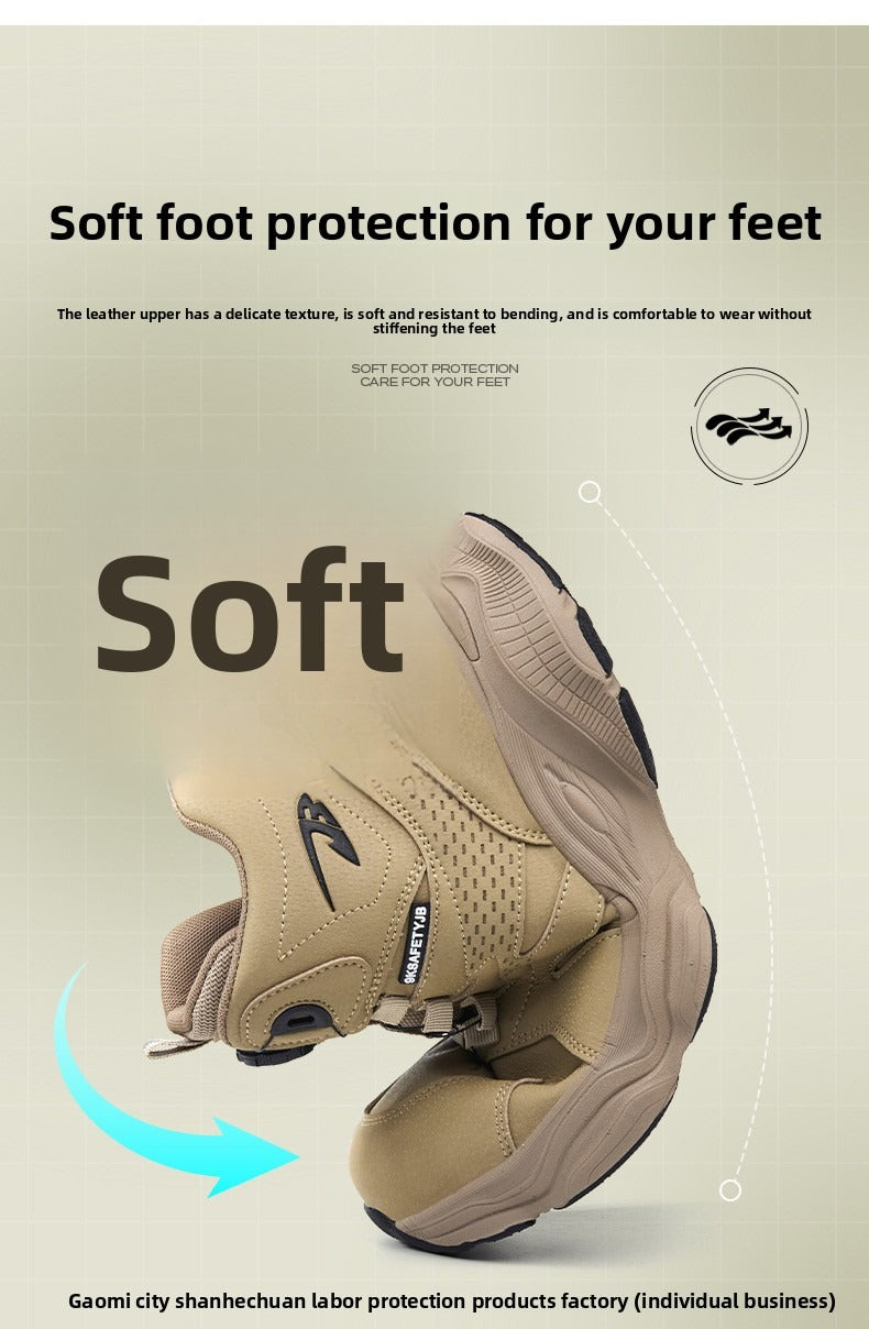 Men's Steel Toe Winter Safety Shoes Microfiber Leather Boots Anti-Smash Non-Slip Work Shoes | 7926