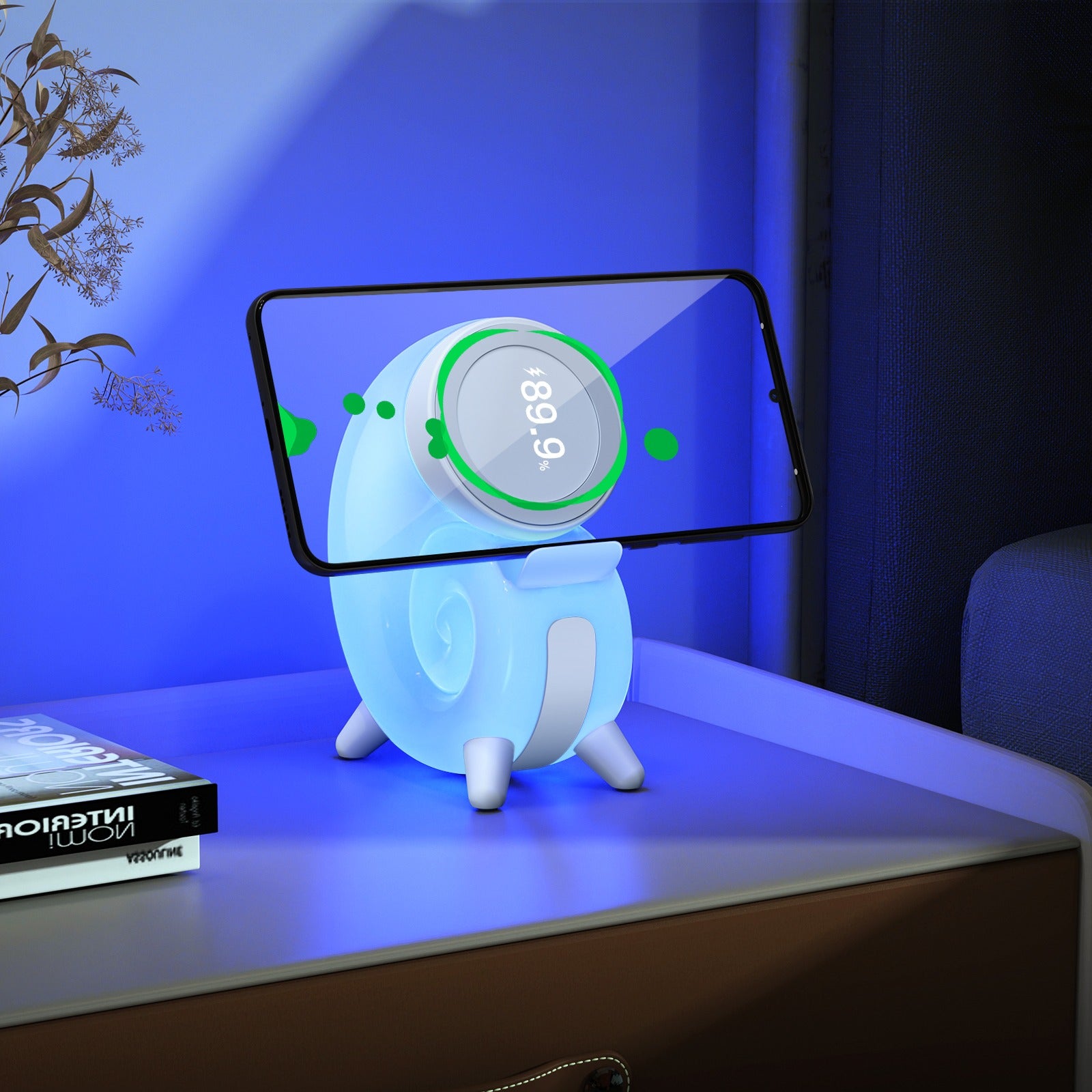 15 W kabellose Schnellladelampe für grenzüberschreitendes Aufladen, magnetischer kabelloser Handy-Ladeständer, Nachtlicht, Pat-Lampe | N70-C 