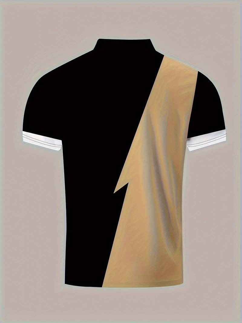 Lässiger „JESUS“-Musterdruck, kurzärmlige Hemden mit Reißverschluss, Reverskragen, Oberteile, Pullover | POLO46-50 