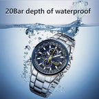 Herren Luxusuhr Marke Quarz Business Chronograph Wasserdichte Armbanduhr | 8220 