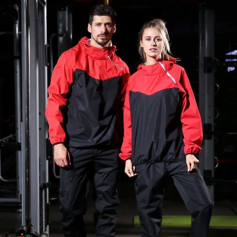 Men's Running Pullover Two-Piece Set Weight Loss Control Body Fat Sauna Sweat Suit  | YJ9681