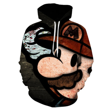 Super Mario Bros Printed Hoodie Pullover Autumn hip-hop Coat Sweatshirt Jumper | w17747