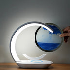 Multifunktionale 3D-Sanduhr-Nachtlicht-LED-Lampe mit 15-W-Wireless-Ladegerät für Schlafzimmer | D25 