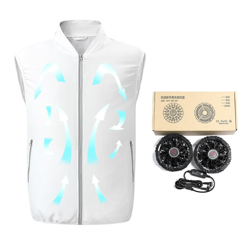 Sommer-Fan-Weste, ärmelloses Unterhemd, Outdoor-Sonnenschutz, klimatisierte Kühlweste | 5727 