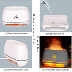 Himalaya-Kristallsalzsteine, Aroma-Luftbefeuchter, 7 Farben, LED, USB, tragbar, Feuerflamme, Aromatherapie, ätherisches Öl, Diffusor | 101 