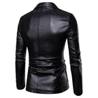 Herrenanzug Lederjacke Casual Classic Business Motorrad PU Leder Blazer Mantel | 1412 