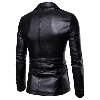 Veste de costume en cuir PU pour homme, décontractée, classique, pour moto, pour affaires | 1412 