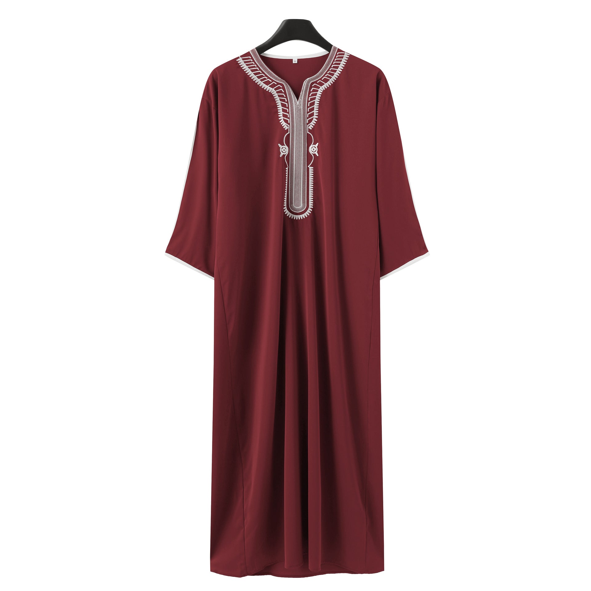 Muslimische Herrenrobe, mehrfarbig, kurzärmelig, bestickt, arabisch-marokkanisch, elegante traditionelle Kleidung | 21450 