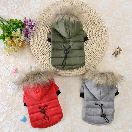 Pet Clothing Winter Puffer Coat Luxury Cotton Light Warm Down Jacket Dog Two-Leg Cotton Suit Pet Clothes |