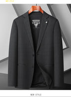 Men's Plus Size Casual Blazer | Stretch & Non-Iron Checkered Sport Coat | Oversized Comfort Fit Jacket for Big Gentlemen | XKX-Q5573