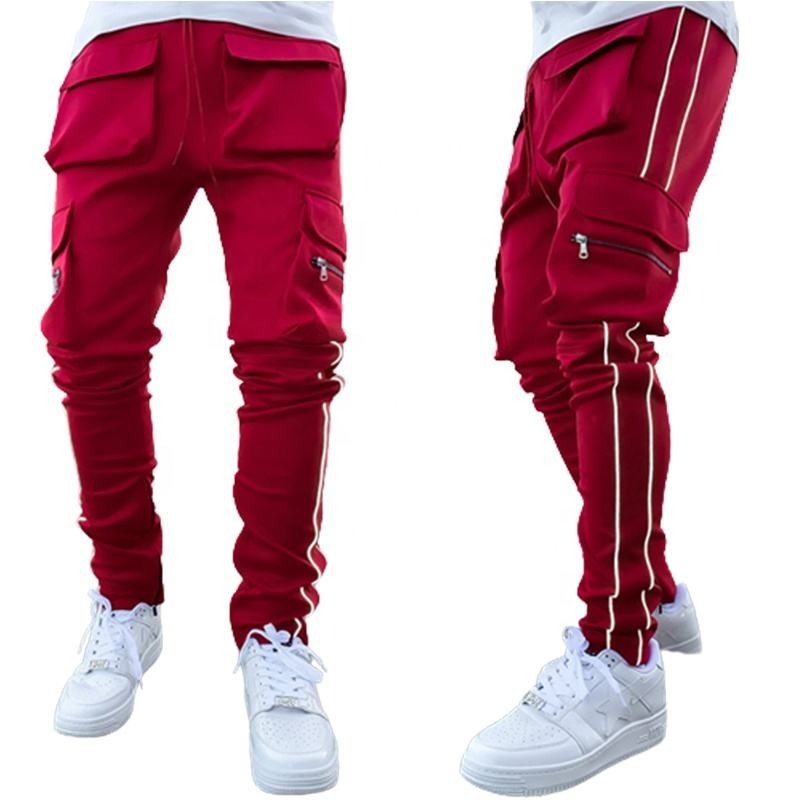 Herren Casual Joggers mit Kordelzug Elastischer Bund Cargohose Hip Hop Jogginghose | CK838 