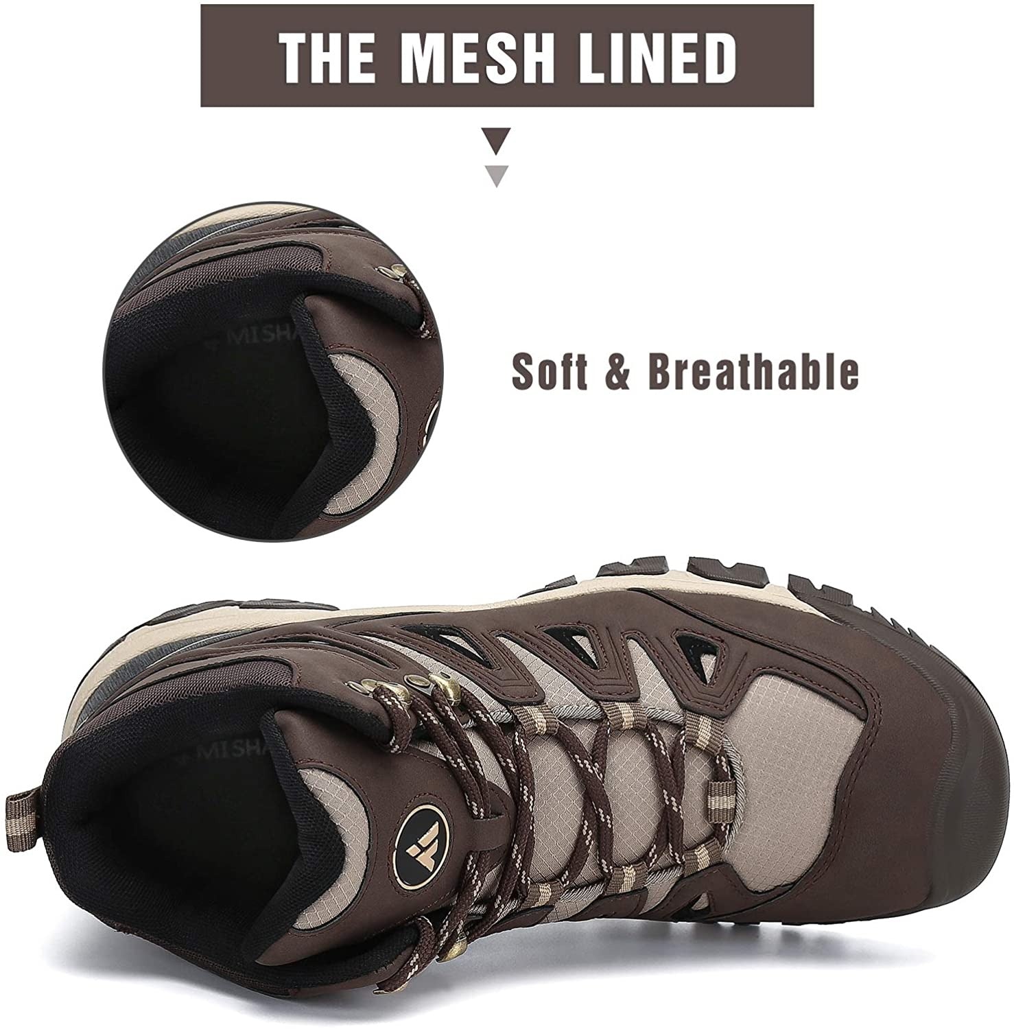 Herren Atmungsaktiv Wasserdicht Strapazierfähige Zehenpartie Anti-Rutsch Sicherheits Trekking Wanderschuhe | A15 