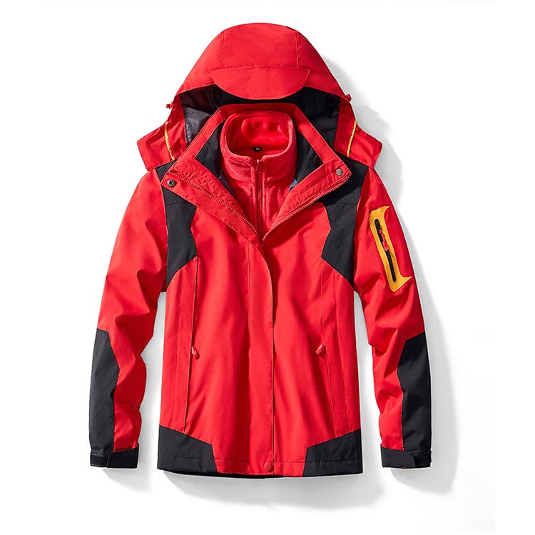 Unisex Wintersport Wandern Bergfüllung Baumwolle Polarfleece Drei-in-Eins Outdoor Wanderjacke | 