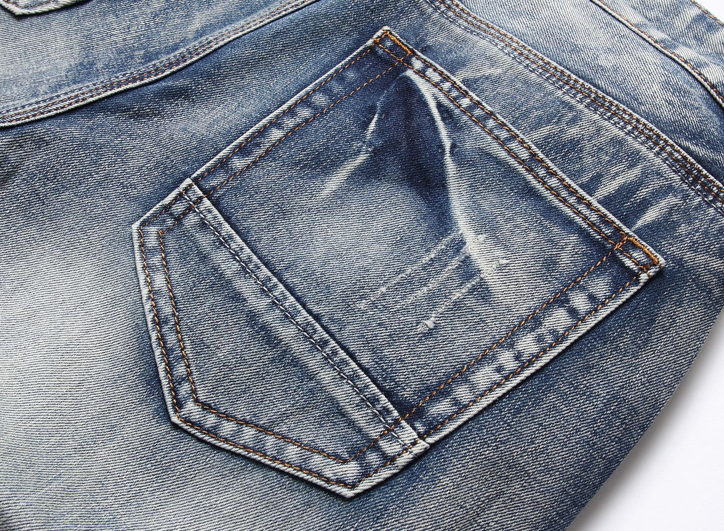 Short en jean délavé décontracté pour homme, coupe décontractée, déchiré, effet usé, été | 810 