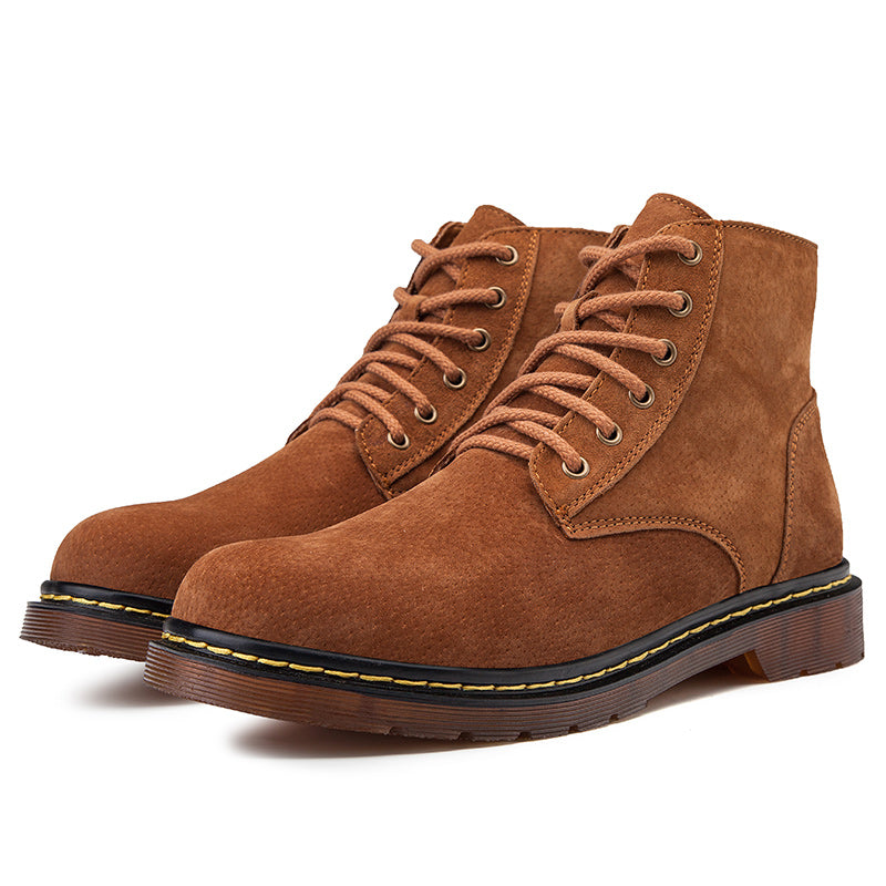 Britische Retro-Lederstiefeletten für Herren, modische Thermo-Outdoor-Schuhe | 8916 