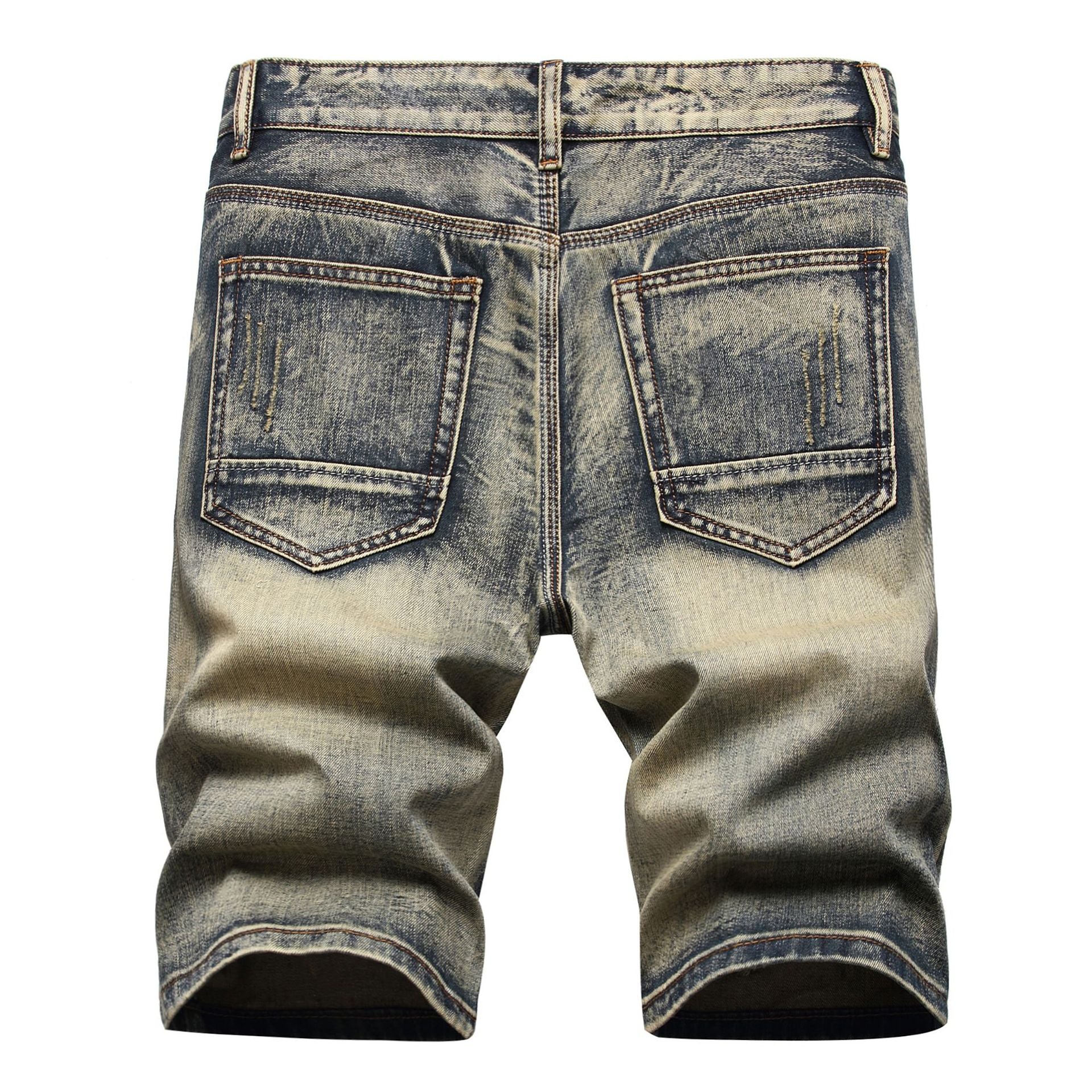 Herrenmode Zerrissene Kleidung Bermuda Sommer Baumwolle Atmungsaktive Jeansshorts | 861 