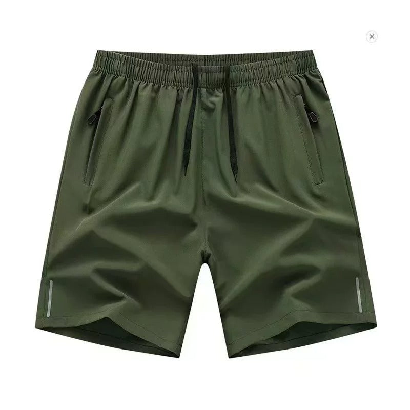Schnelltrocknende Sportshorts für Herren im Sommer mit Reißverschlusstaschen, atmungsaktiv, leicht und bequem, mit Kordelzug | 8907 