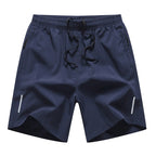 Schnelltrocknende Sportshorts für Herren im Sommer mit Reißverschlusstaschen, atmungsaktiv, leicht und bequem, mit Kordelzug | 8907 