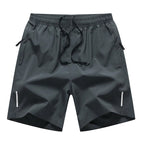 Schnelltrocknende Sportshorts für Herren im Sommer mit Reißverschlusstaschen, atmungsaktiv, leicht und bequem, mit Kordelzug | 8907 