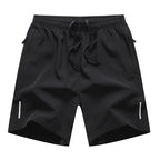 Schnelltrocknende Sportshorts für Herren im Sommer mit Reißverschlusstaschen, atmungsaktiv, leicht und bequem, mit Kordelzug | 8907 