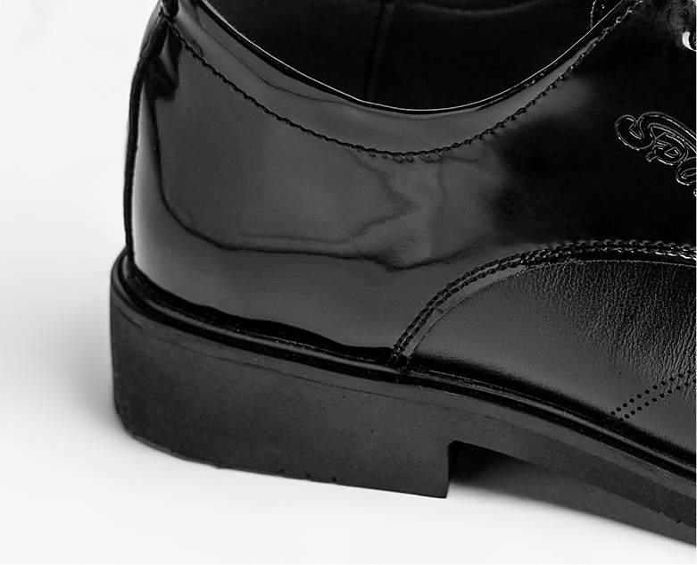 Chaussures décontractées en cuir PU brillant noir pour hommes, bottes confortables pour événements, mariages, affaires, formelles | 28008 