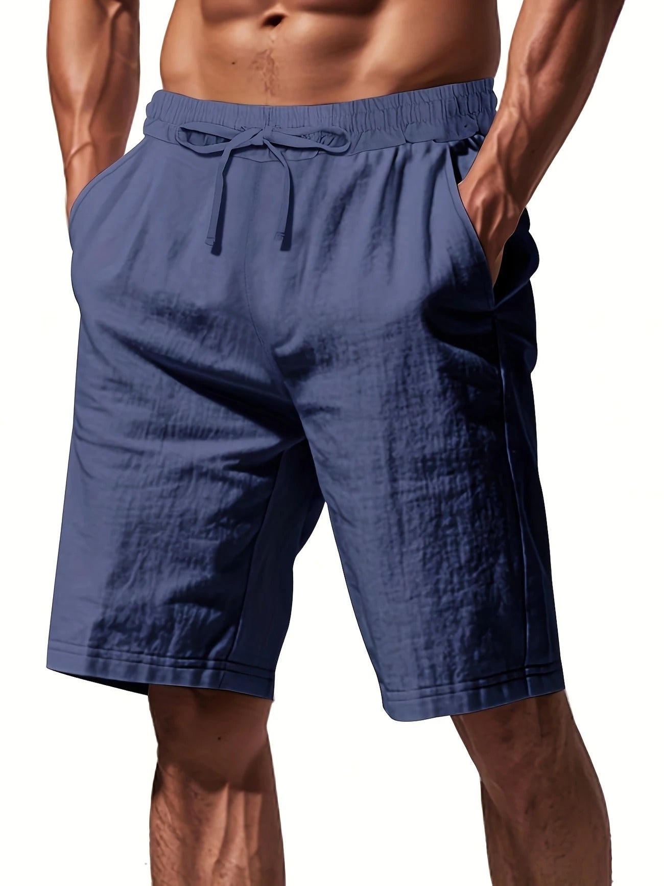 Atmungsaktive Leinenshorts für Herren – Leichte Sommer-, Strand- und Sport-Freizeitkleidung | YFY-WW-2 