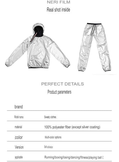 Men's Running Pullover Two-Piece Set Weight Loss Control Body Fat Sauna Sweat Suit  | YJ9681