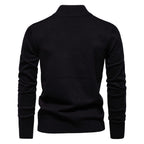 Herren-Pullover aus Baumwolle mit Viertelreißverschluss – Poloshirt aus einfarbigem Strick mit Stehkragen | ZSW-03 