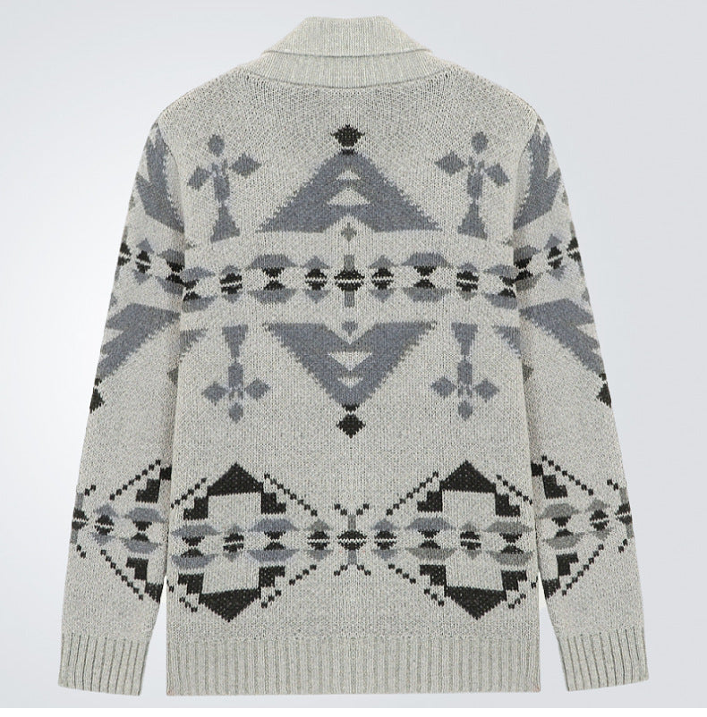 Herren Wind Jacquard Strickpullover Langarm Oberbekleidung Jacke Top | SY0052 