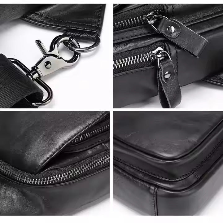 Premium Umhängetasche aus echtem Rindsleder für stilvolles und funktionales Tragen | 7589 