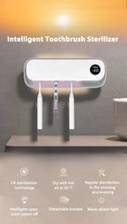 UVC-Zahnbürstensterilisator, wandmontierter Familienhalter mit USB-Ladefunktion und Ventilatortrocknung | SR-M4 