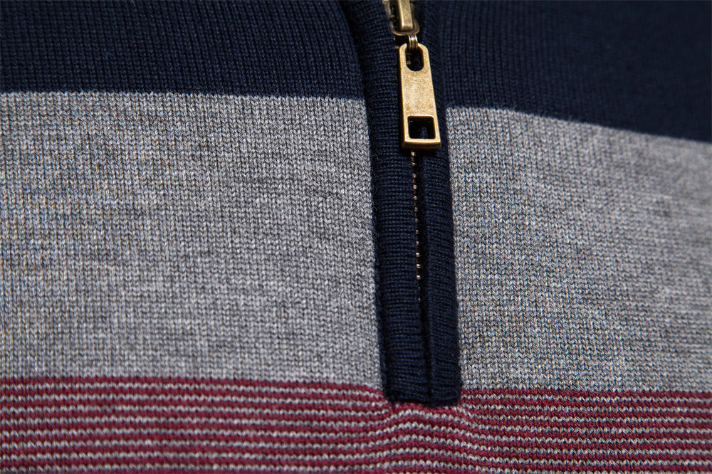 Herren Strickpullover mit Stehkragen und halbem Reißverschluss – Slim Fit Pullover für Herbst &amp; Winter | Y245 