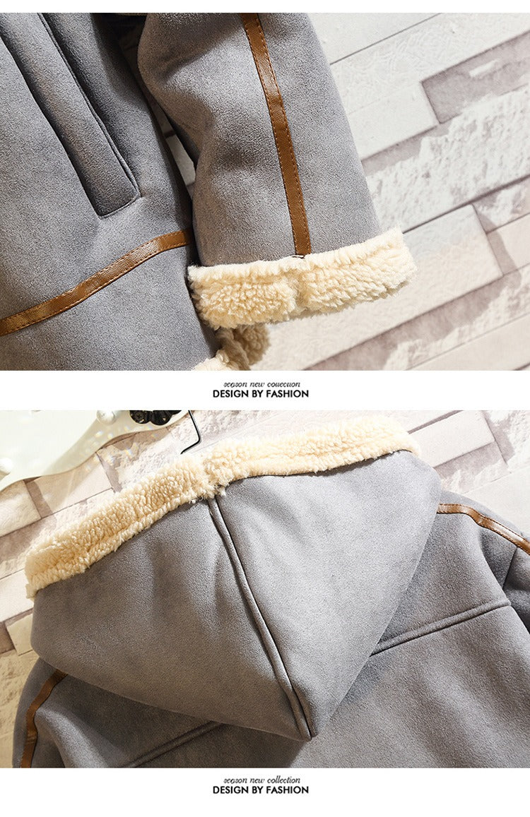 Herren Retro Polar Fleece Arbeitskleidung Baumwollmantel Stehkragen Kapuze Loose Fit Freizeitjacke | A048MY10 