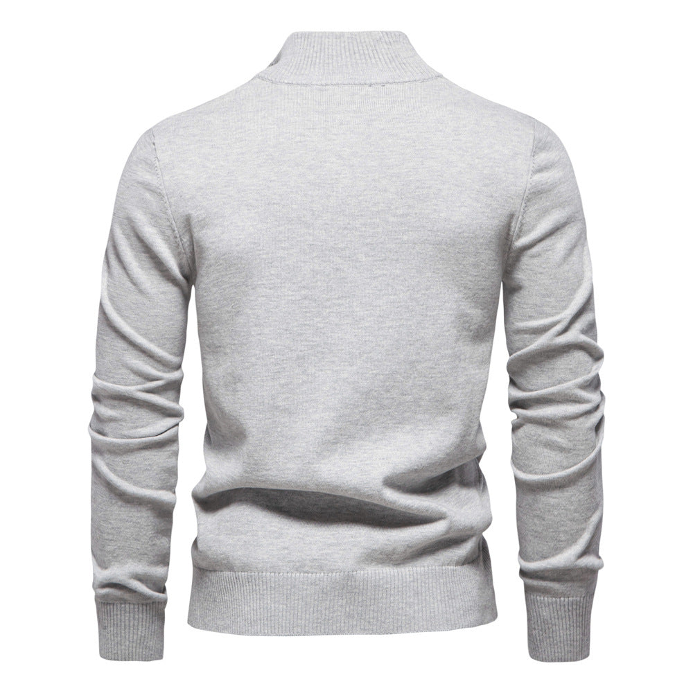 Winter-Rollkragenpullover aus Baumwolle mit Stehkragen, gerippter Business-Streifen für Herren | SW155 